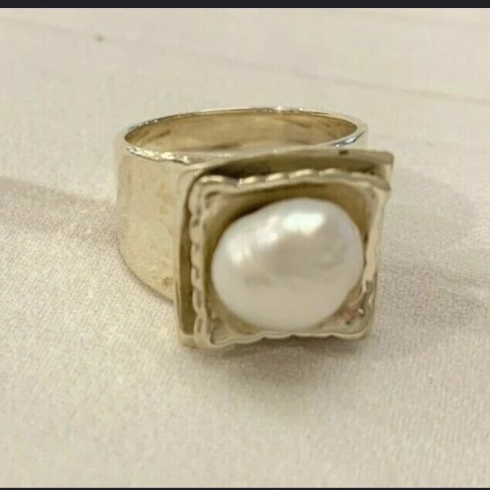 Silpada Silver Ring with White Pearl